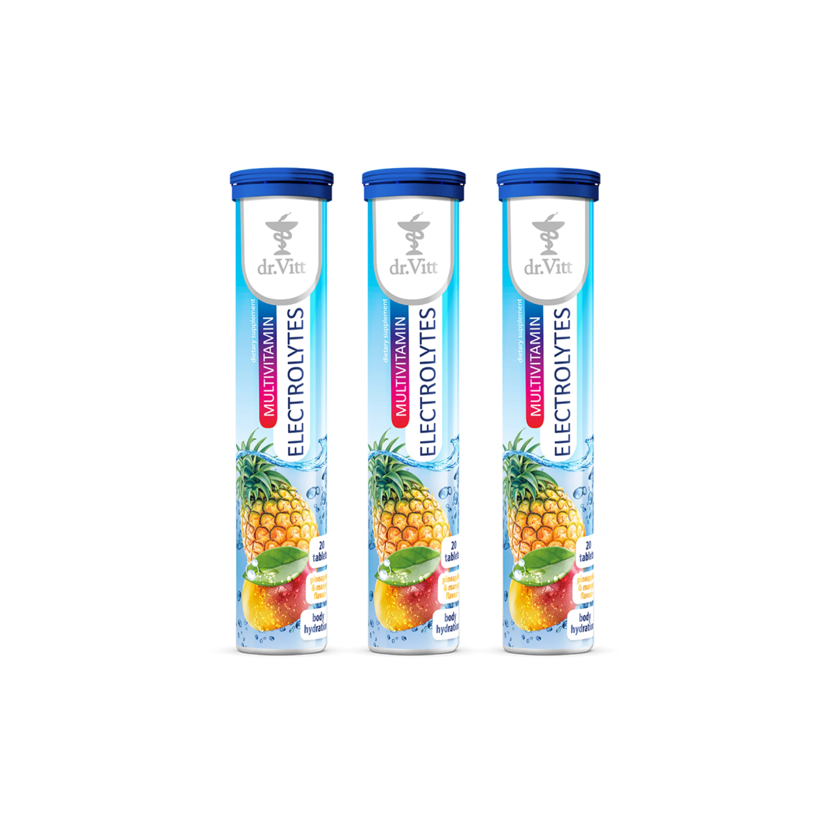 Electrolytes 20 Effervescent tablets Dr . Vitt bundle of 3