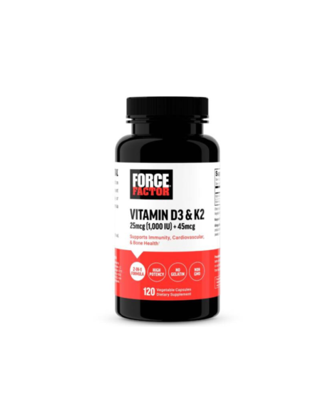 Force Factor Vitamin D3 + K2 (25 mcg D3 / 45 mcg K2) 120 CAPS